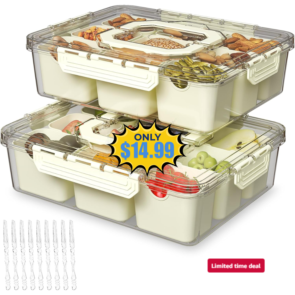 Divided Serving Tray 2 Pack Deal: Save 32% at Amazon