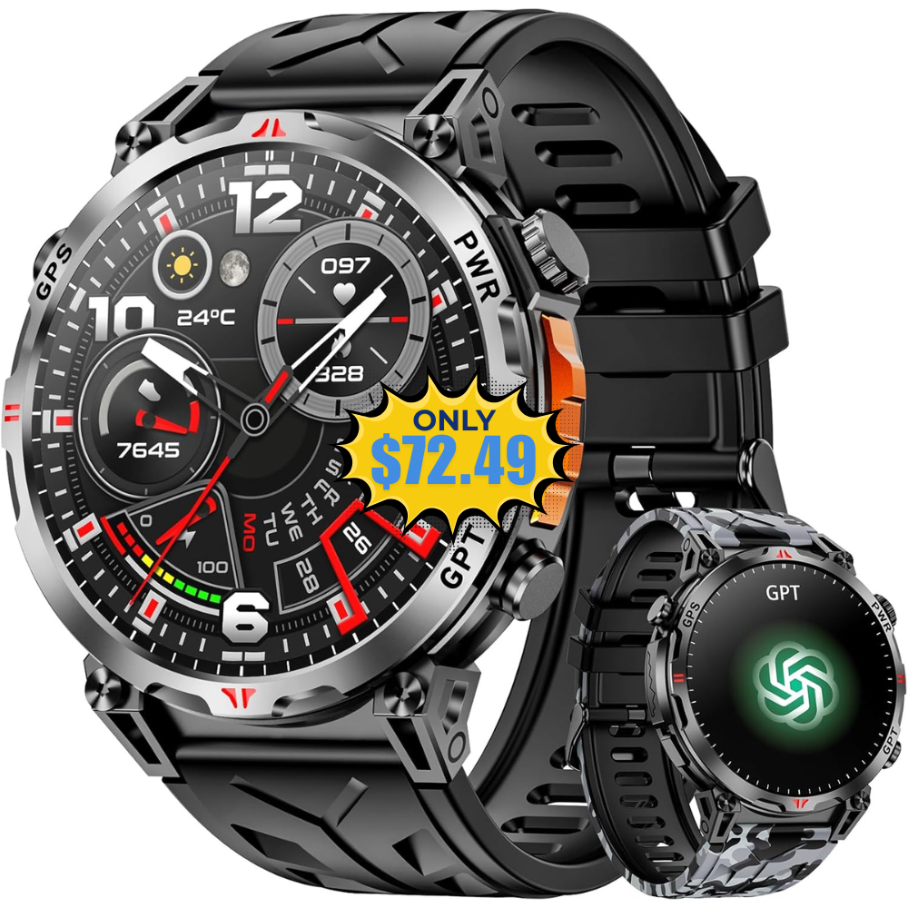 Military Smart Watches for Men Deal at Amazon: Save $72.50