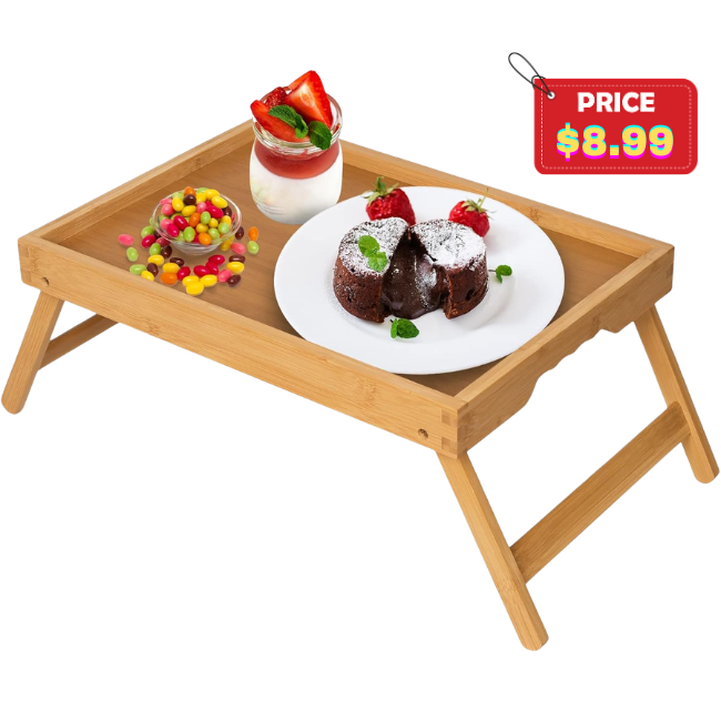 Bed Tray Table with Folding Legs Deal: Save 50% at Amazon