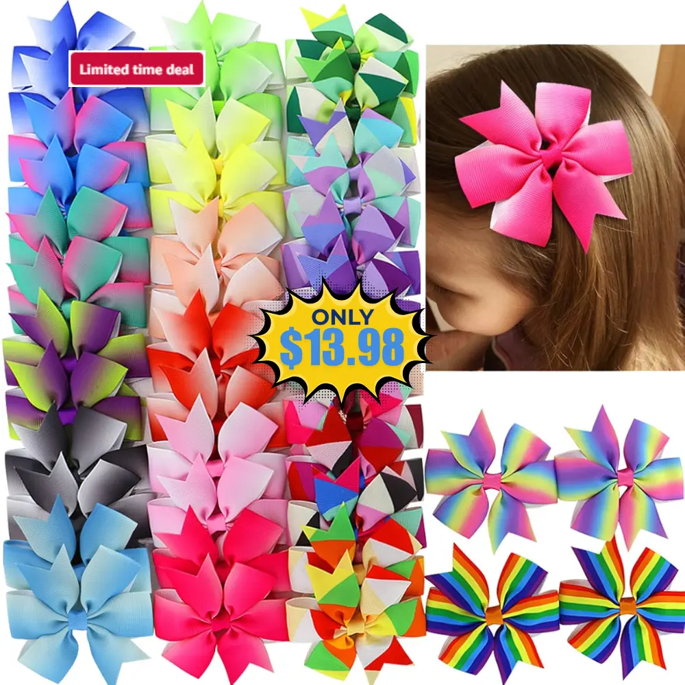 20 Pair Pinwheel Rainbow Bows Deal: Save 30% at Amazon