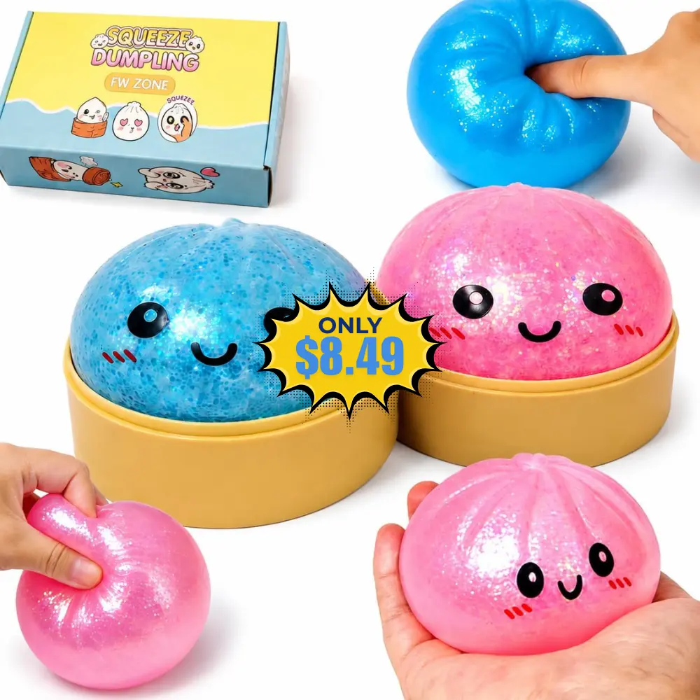 2Pcs Shimmering Dumpling Stress Relief Balls Deal: Save 35% on Amazon