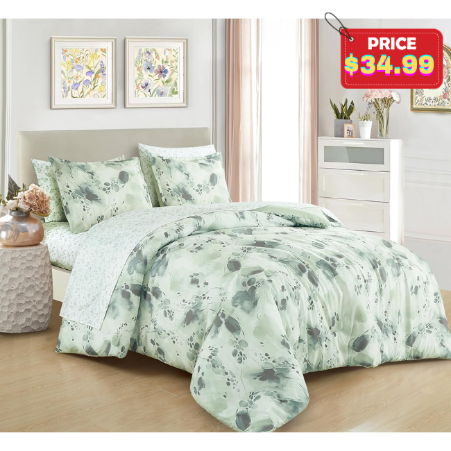 7-Piece Floral Bed in a Bag Full Comforter Set Deal at Amazon