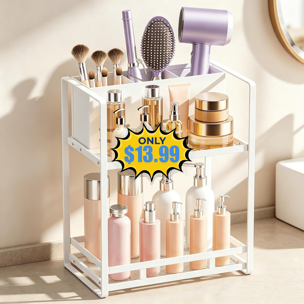 2-Tier Metal Bathroom Organizer Deal: Save 13% at Amazon