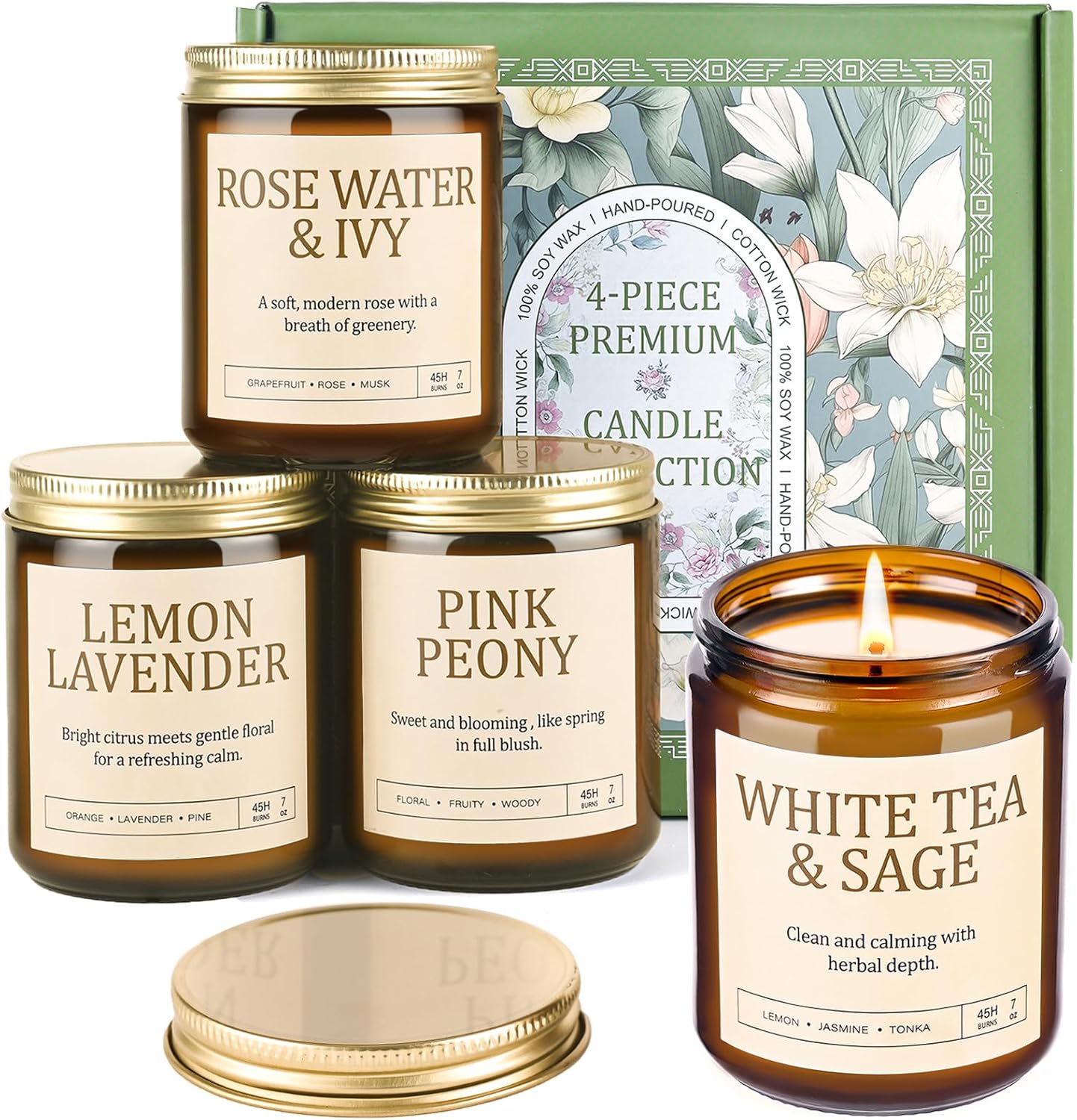 4 Pack Scented Candles for Women: 28oz Natural Soy Candles f deal at Amazon