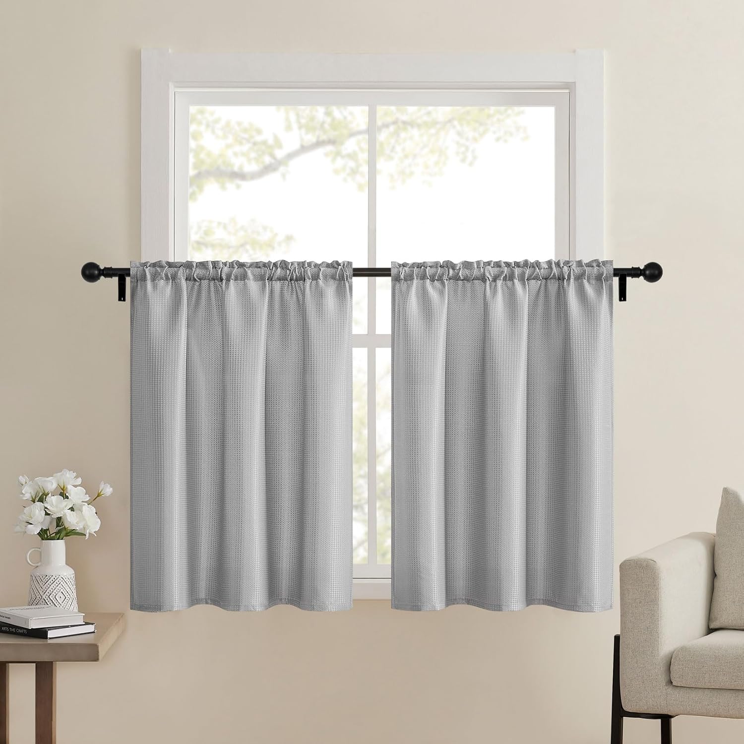 Home Queen Grey Waffle Bathroom Window Only $14.57 at Amazon