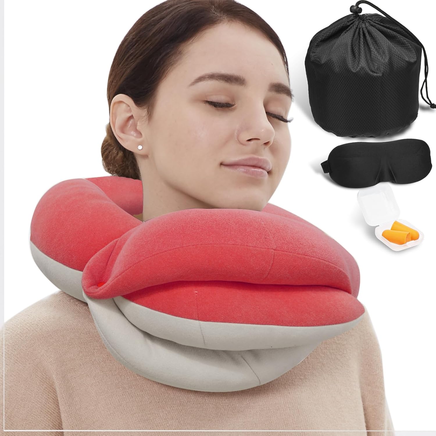BUYUE Travel Neck Pillows for Airplanes, Memory Foam 360° He deal at Amazon