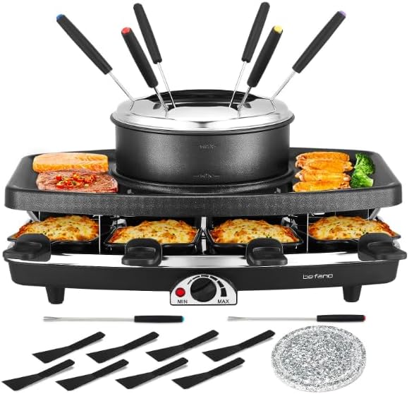 Befano 6-Cup Electric Cheese Fondue Pot, Combo with Raclette deal at Amazon