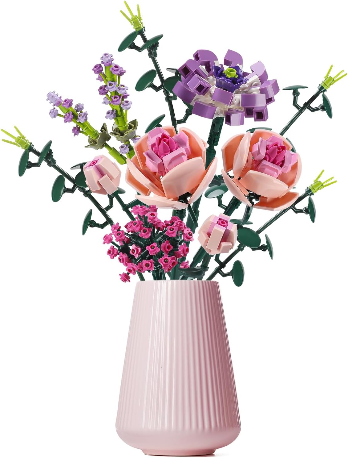 Chodia Flower Bouquet Building Blocks Artificial Pink Botani deal at Amazon