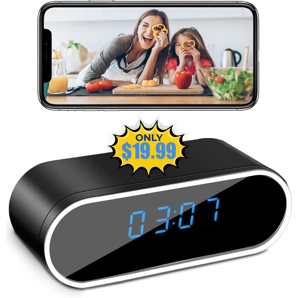 Hidden WiFi Camera Clock HD 1080P Deal at Amazon