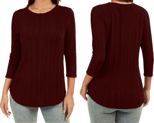 Women 3/4 Sleeve Tunic Crewneck Shirt Deal at Amazon