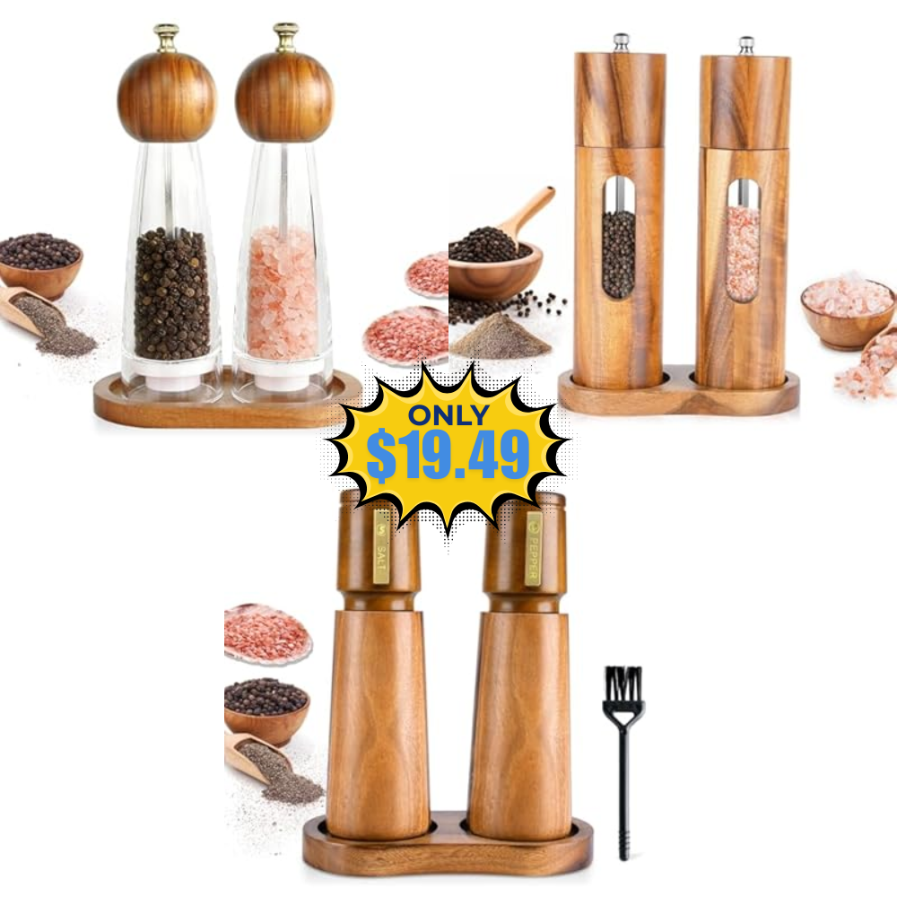 Salt and Pepper Grinder Set Deal: Save at Amazon