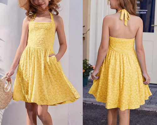 Halter Tie Back Short Dress Deal at Amazon