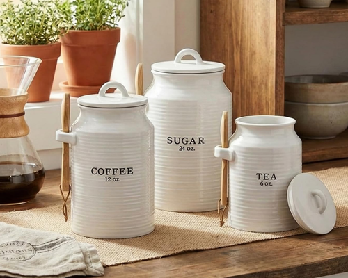 Ceramic Coffee Tea Sugar Container Set Deal at Amazon