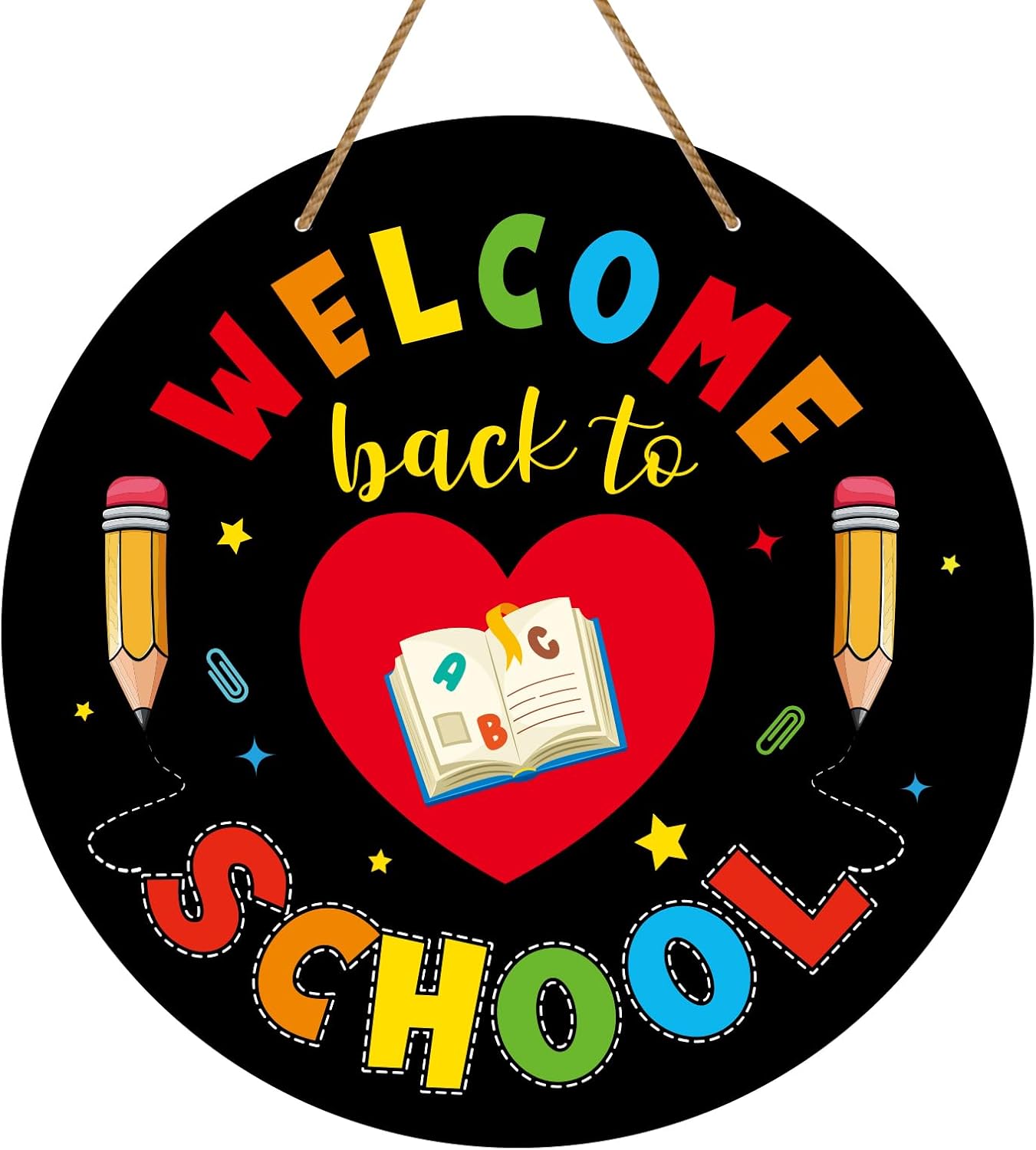 WaaHome Welcome Sign for Classroom Door Decorations 11.3" We deal at Amazon