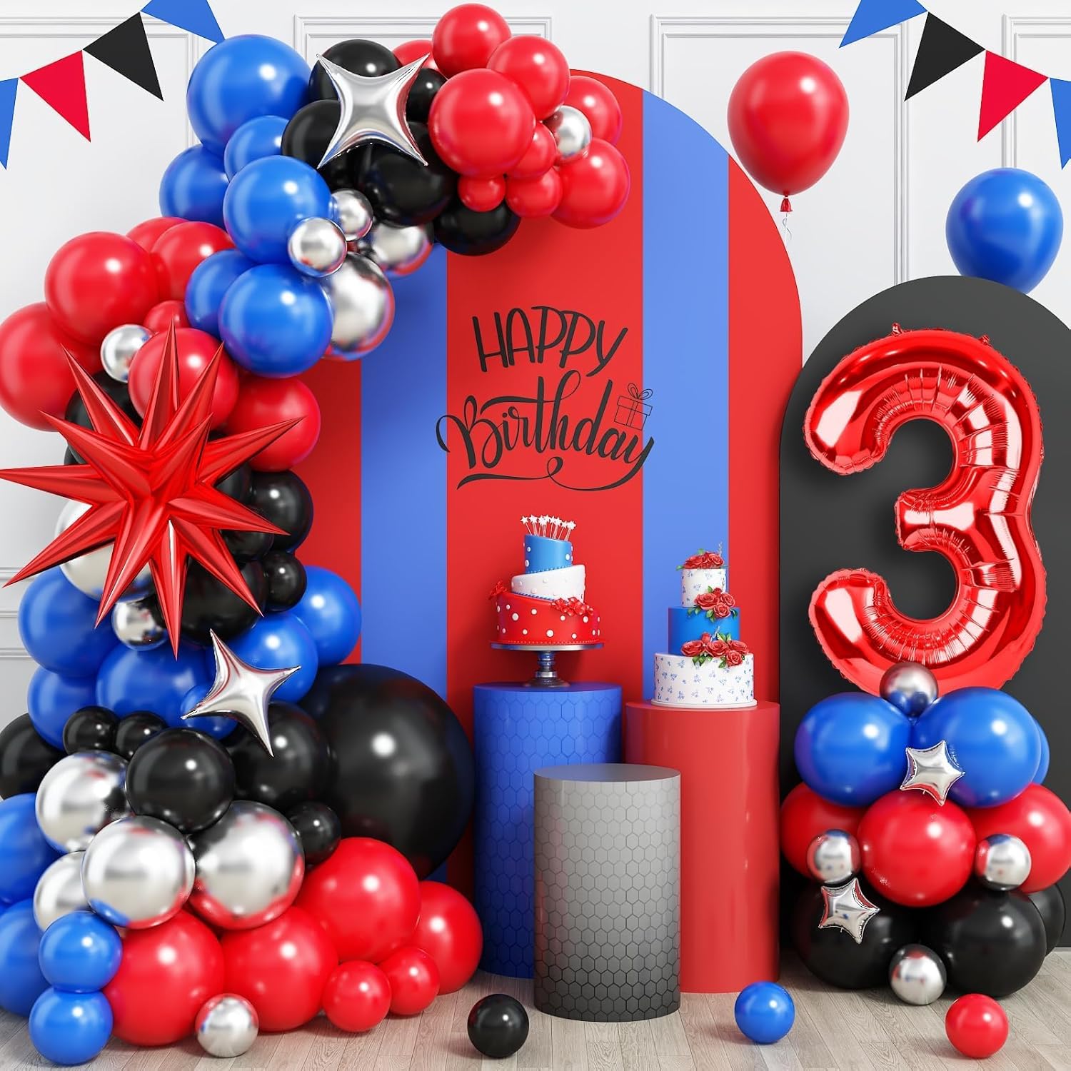 3rd Birthday Decorations for Boys, Royal Blue Only $5.99 at Amazon