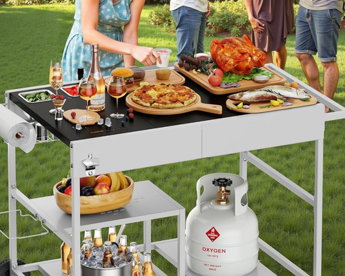 Outdoor Tabletop Grill Table Stand Deal at Amazon
