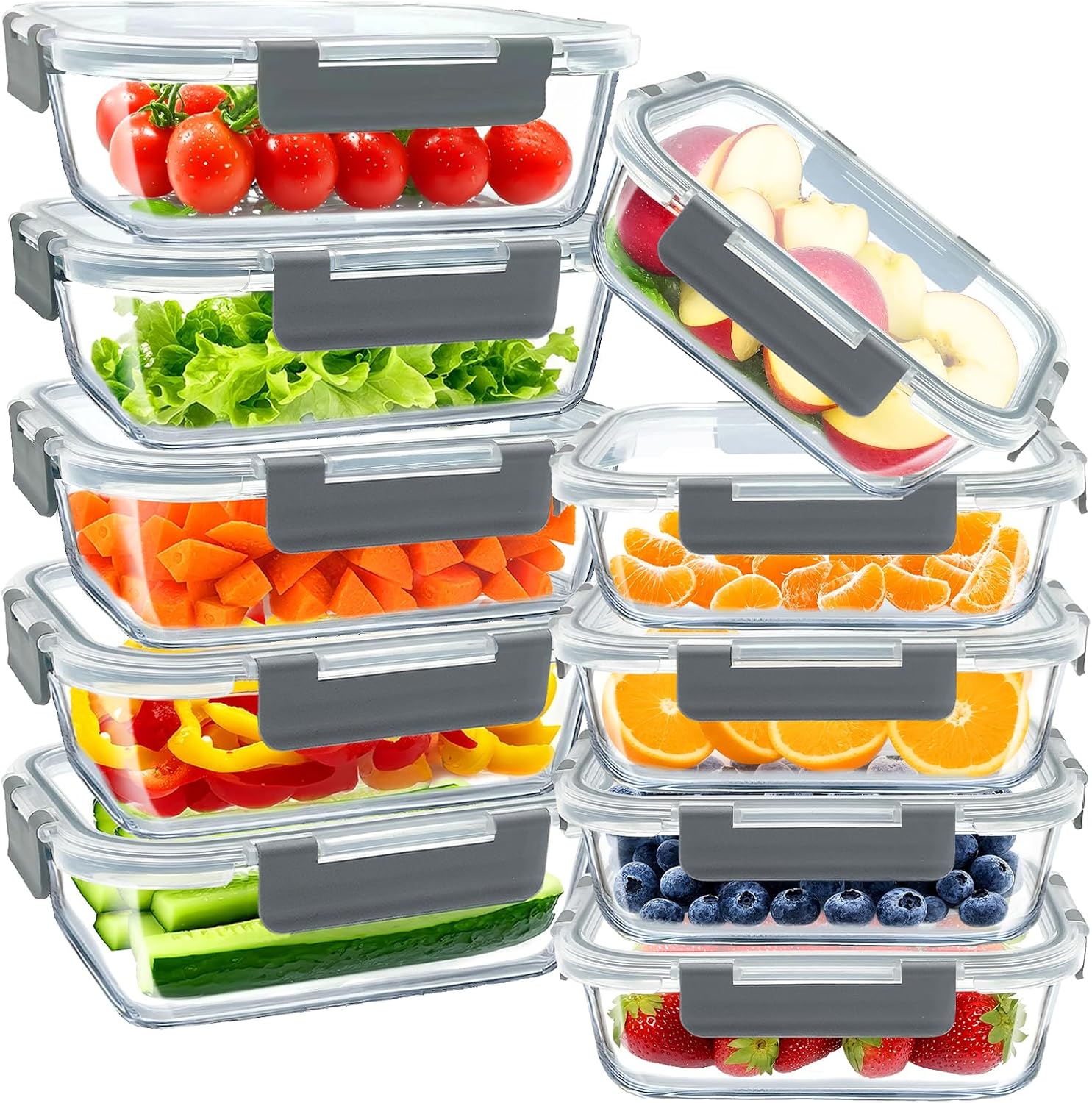 10 Pack Glass Meal Prep Containers with Lids Deal at Amazon: Save 10%