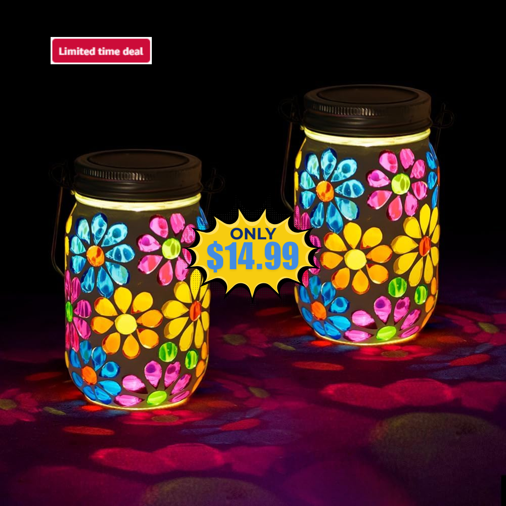 2Pack Mosaic Solar Lantern (Flower) Deal: Save 50% at Amazon