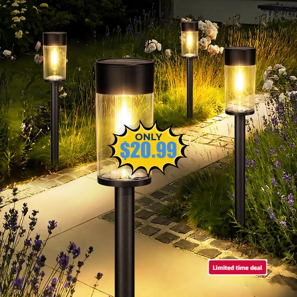 UME 8 Pack Solar Pathway Lights Outdoor Deal: Save 30% at Amazon