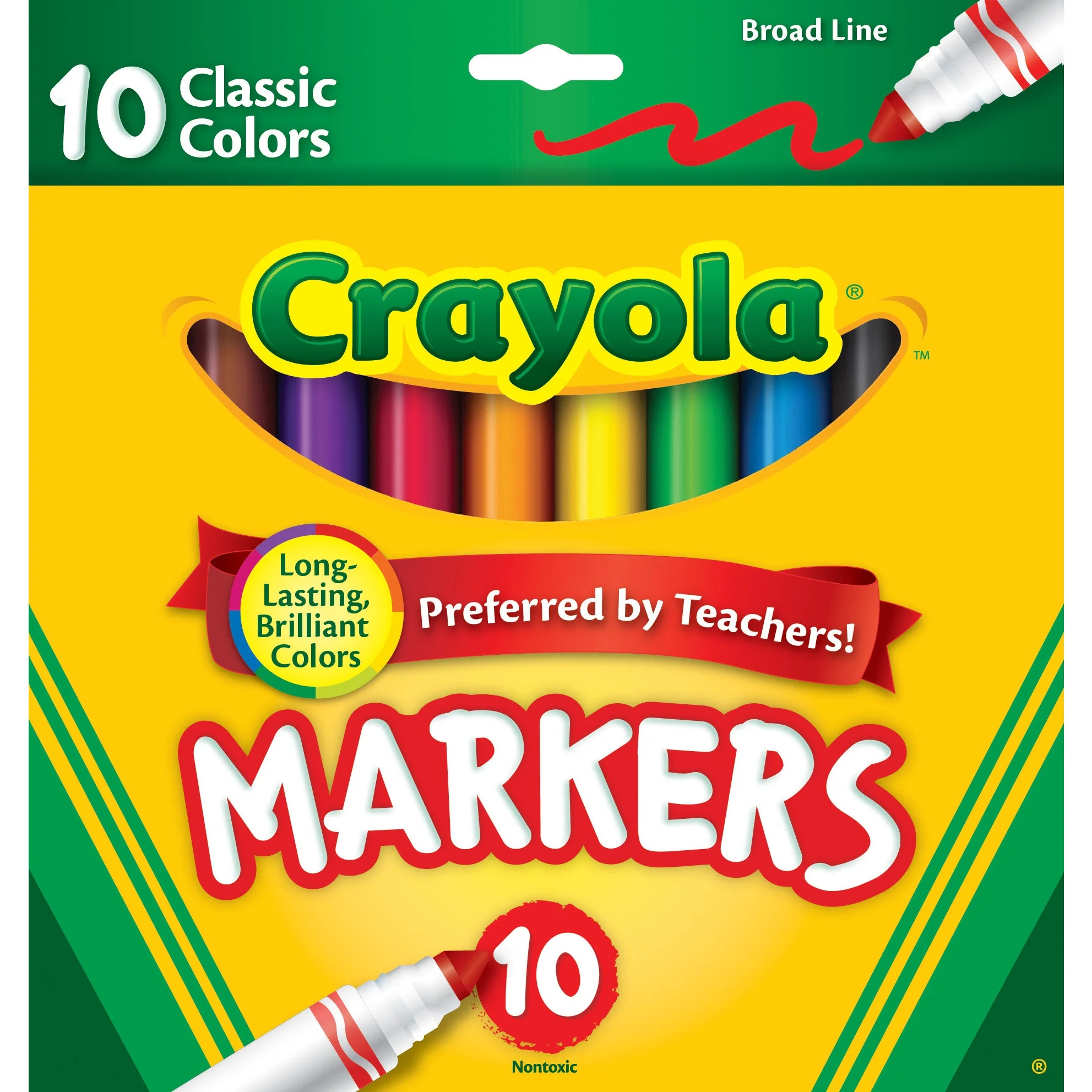 Crayola Broad Line Markers, 10 Ct, Back Only $2.54 at Amazon