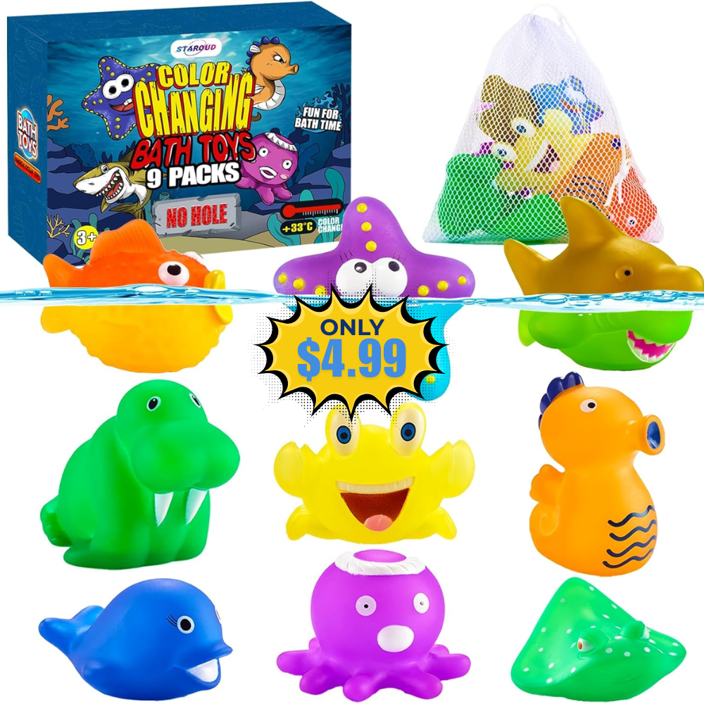 9 Packs Color Changing No Hole Bath Toys Deal: Save with Amazon Promo Code