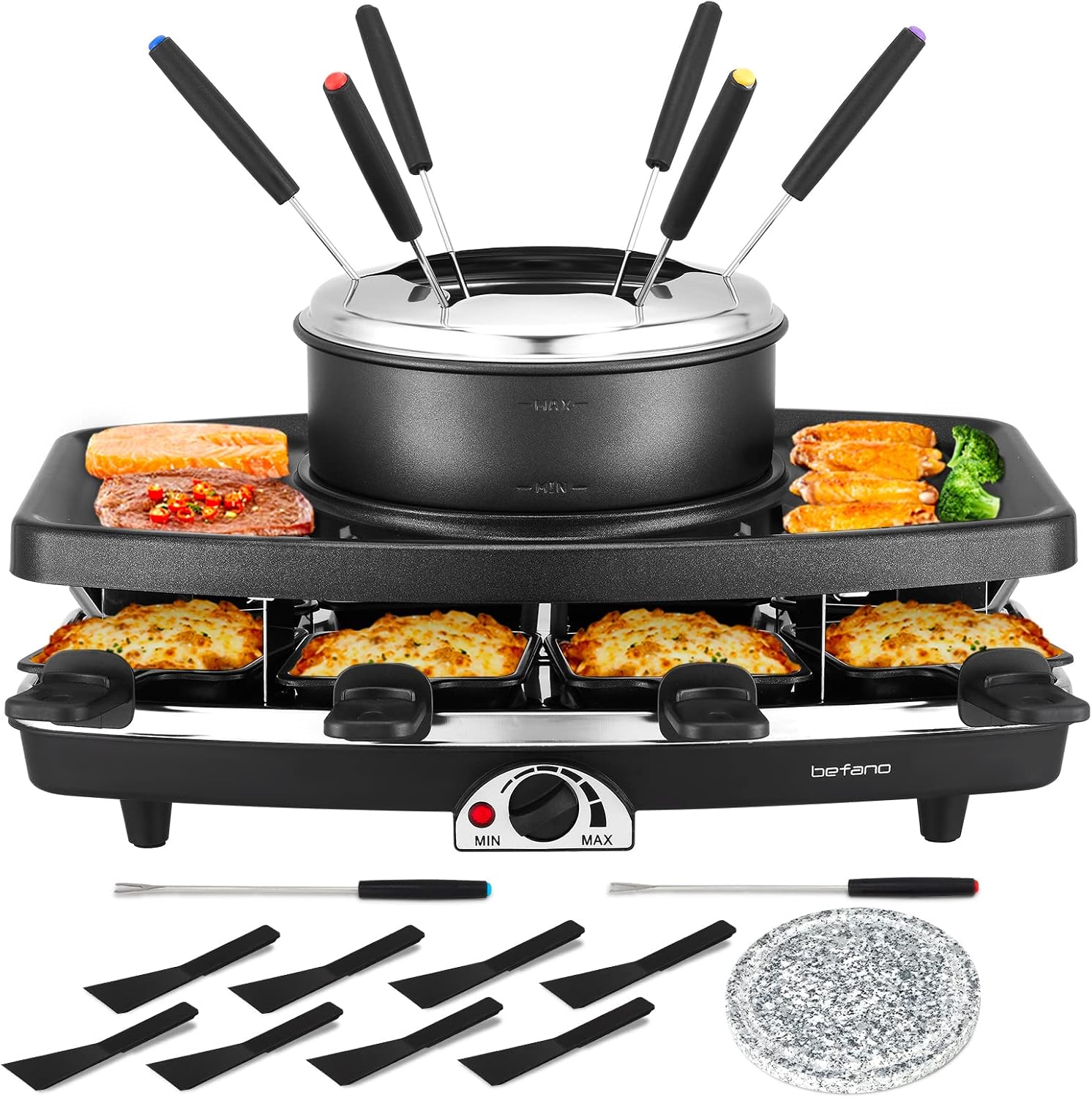 Befano Electric Raclette BBQ Grill with Fondue Only $99.99 at Amazon