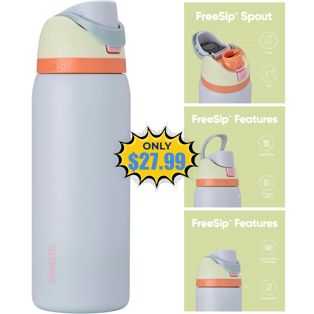 Owala FreeSip Insulated Water Bottle 32 oz Deal: Save 20% at Amazon