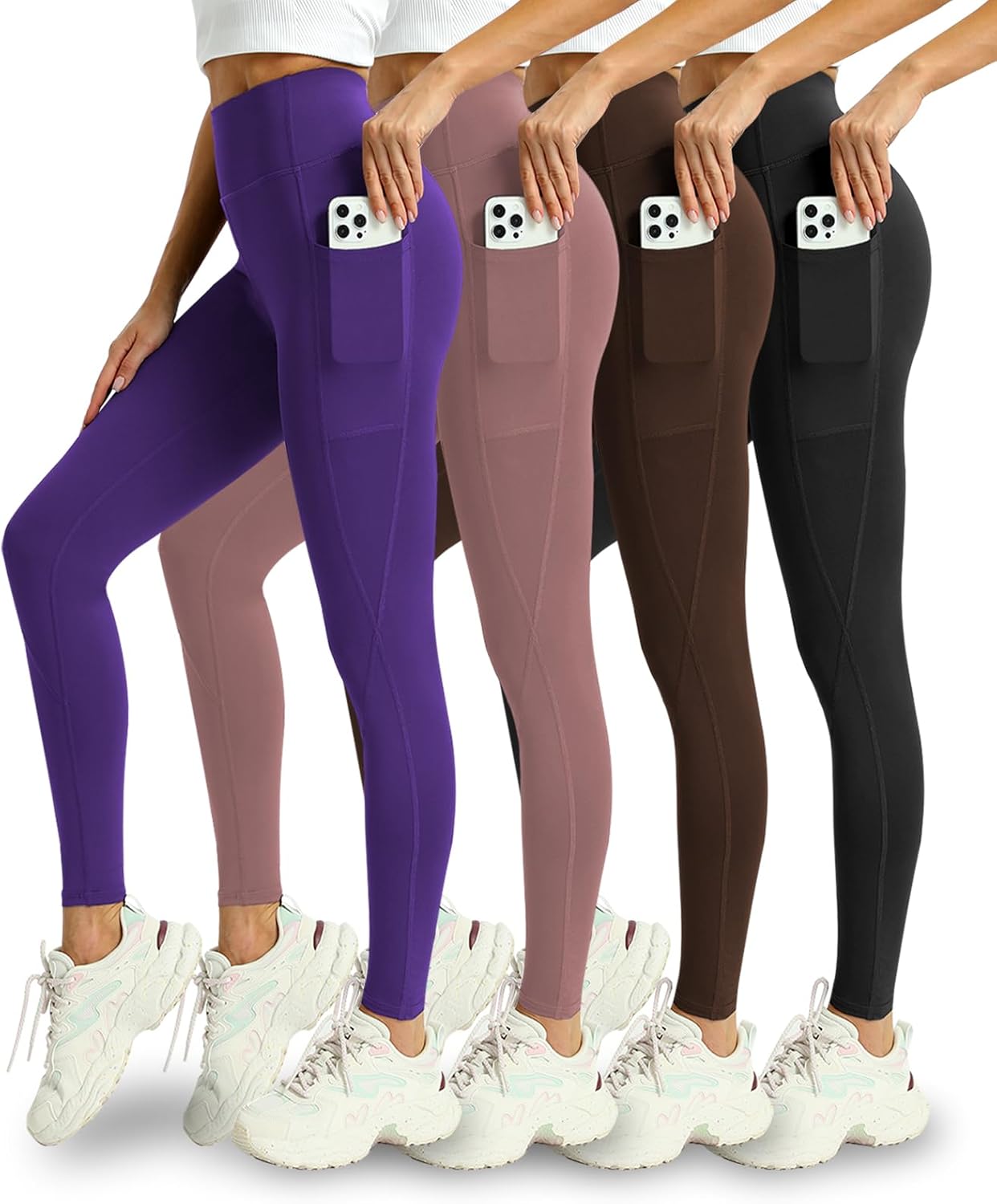 Mlenhor 4 Pack Leggings with Pockets Only $29.99 at Amazon