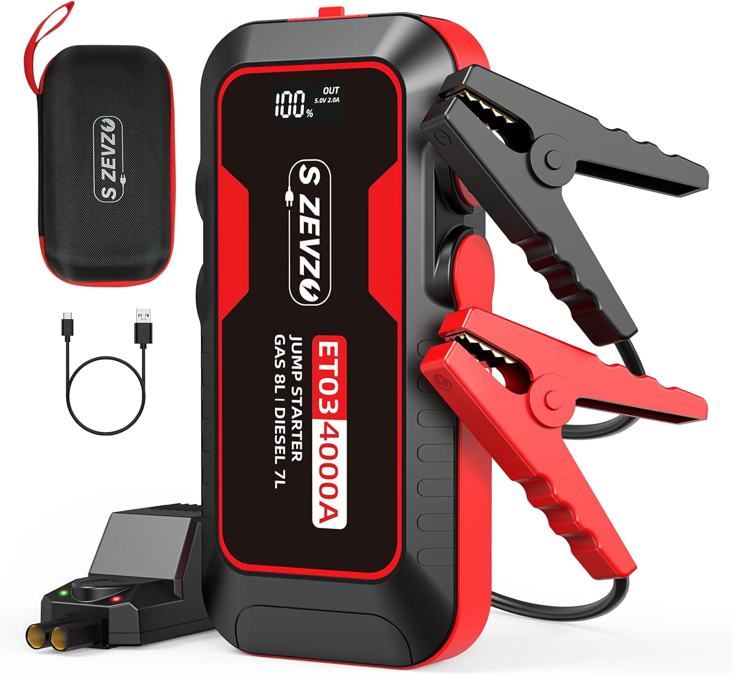 S ZEVZO ET03 Car Jump Starter 4000A Jump Starter Battery Pac deal at Amazon