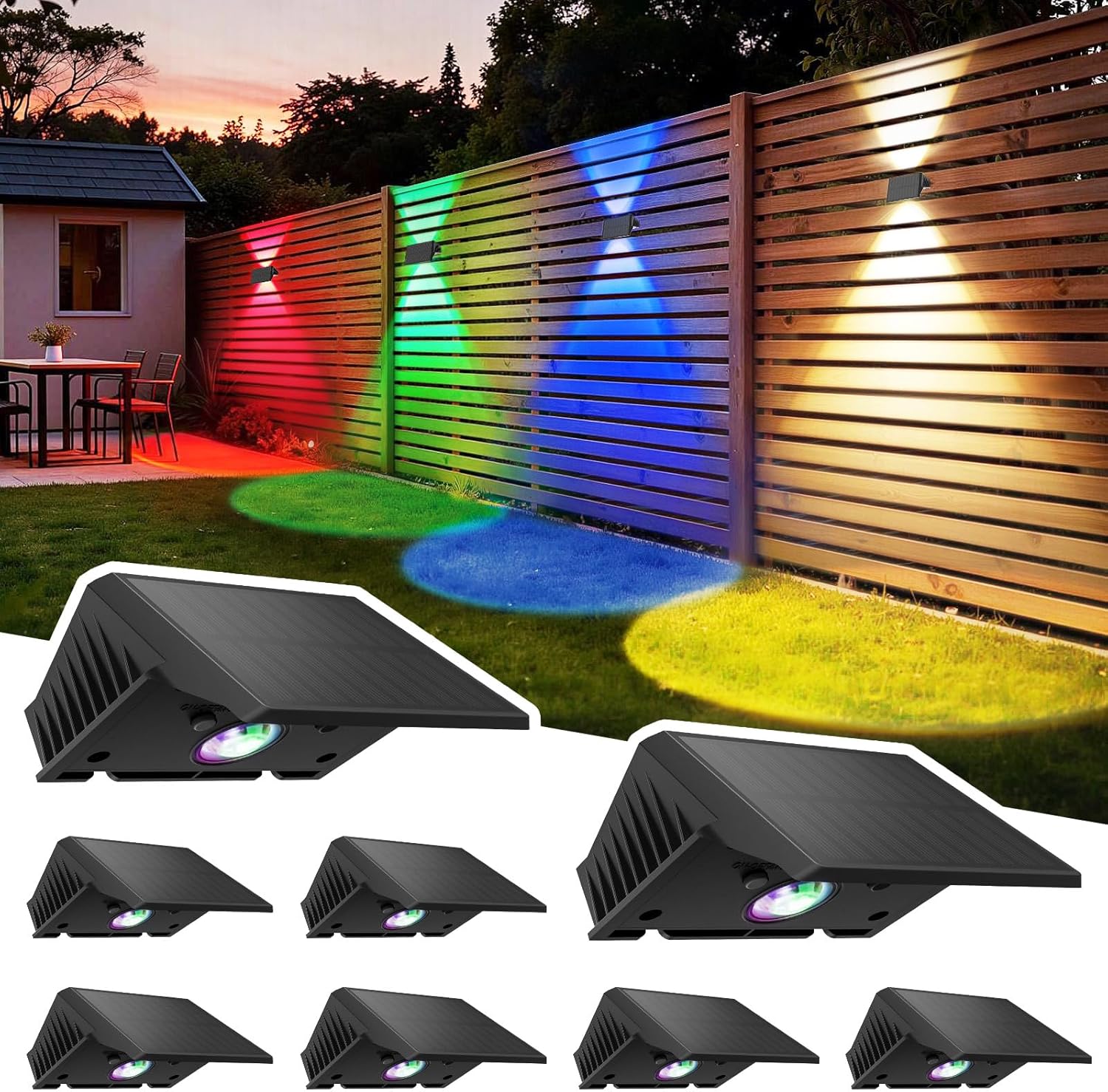 Solar Fence Lights Outdoor, 8 Pack Solar Up Only $39.99 at Amazon