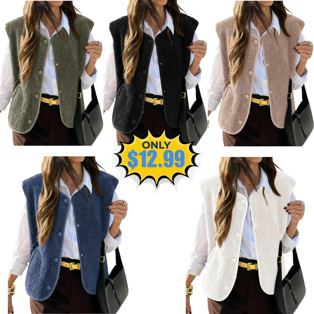 KIRUNDO Women’s Fall Winter Fleece Vest Deal: Save 35% on Amazon