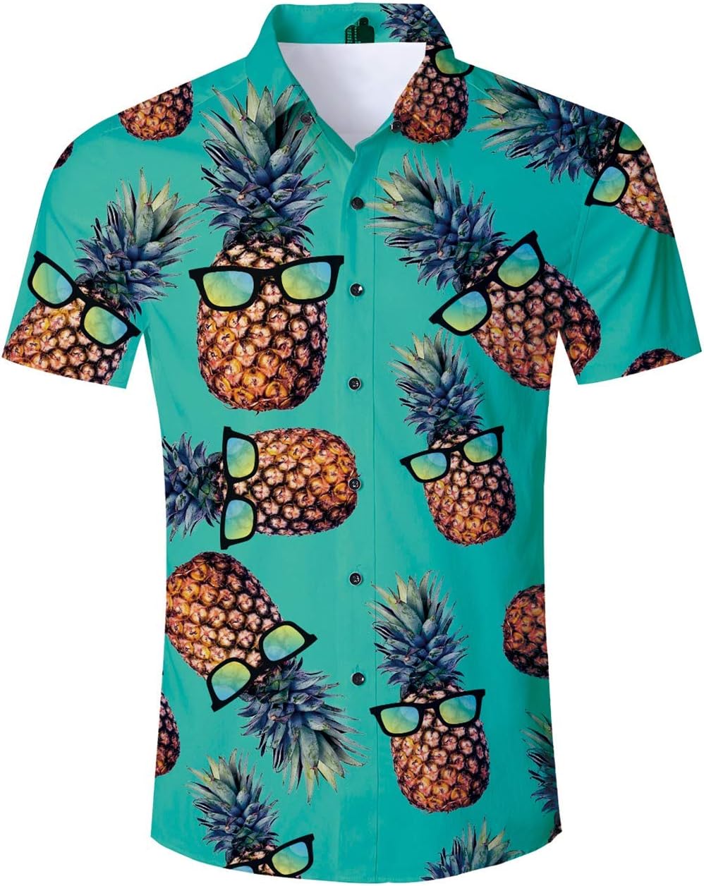 RAISEVERN Hawaiian Shirt for Men Pineapple Casual Button Dow deal at Amazon
