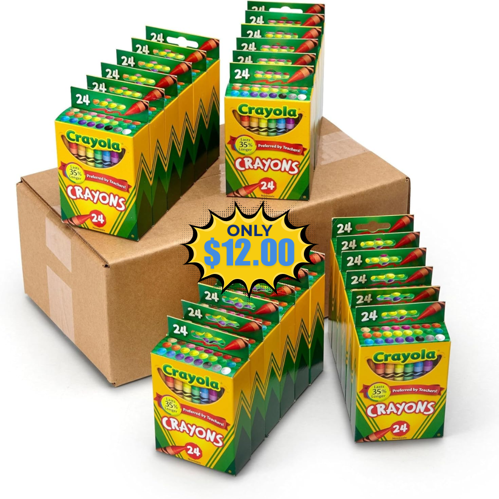 Crayola Crayons Bulk (24 Packs) Deal: Save 57% on Amazon
