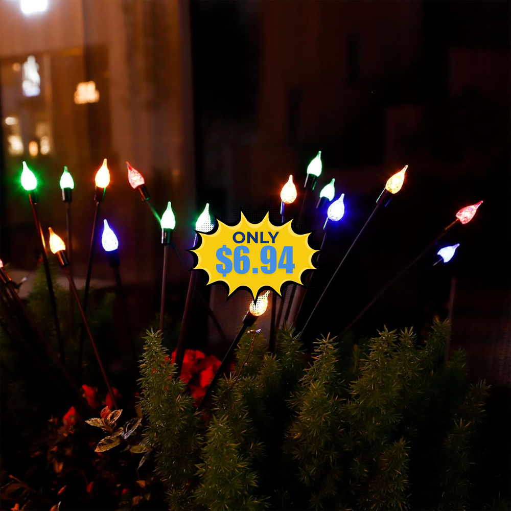 2 Pack 8 LEDs Solar Garden Lights Deal: Save 63% at Amazon
