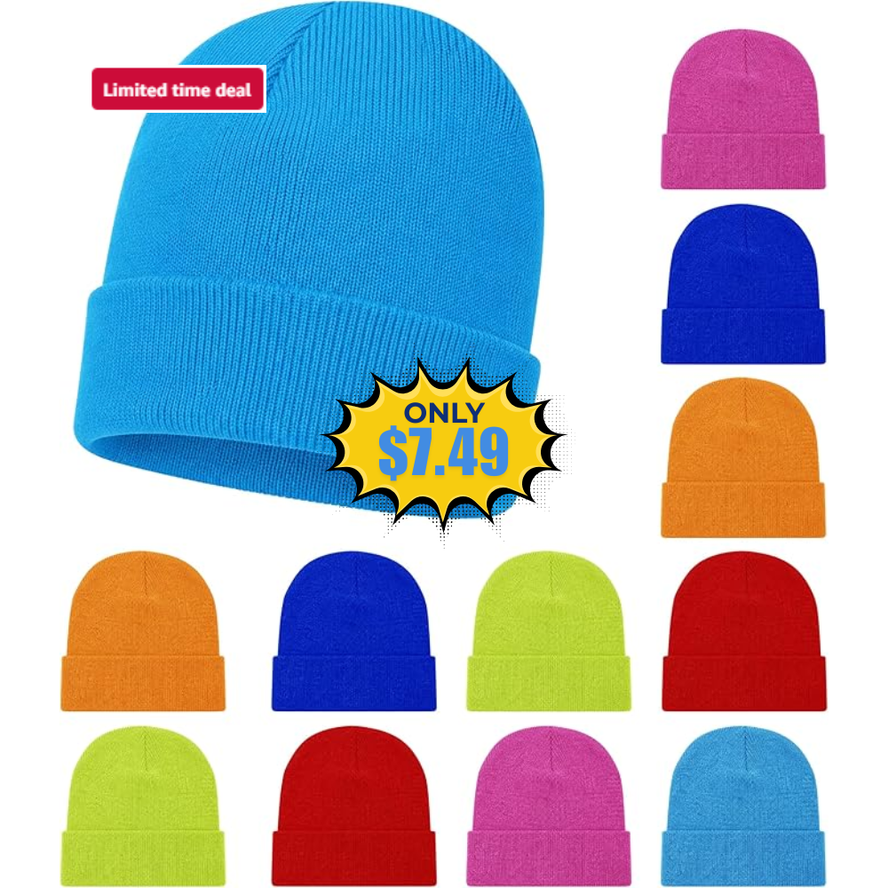 Kids Winter Beanies 12 Pack Deal: Save 50% at Amazon