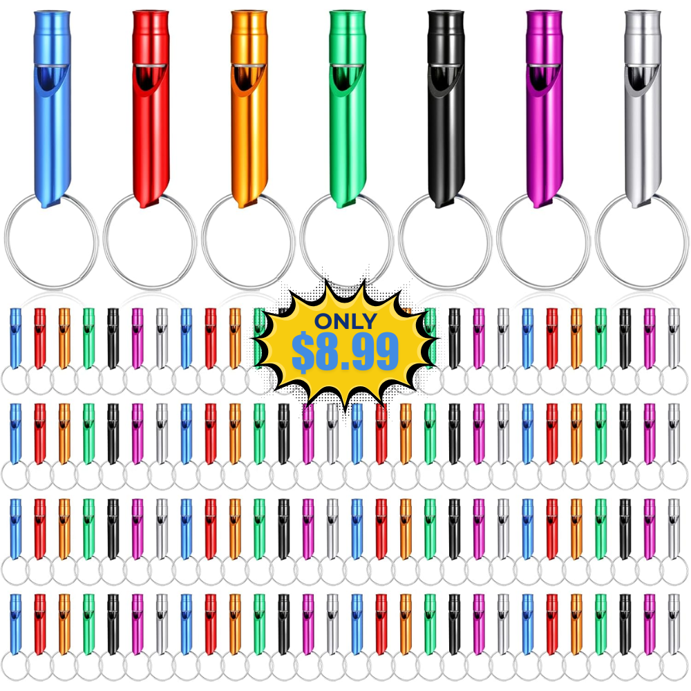120 Pcs Bulk Emergency Whistles Deal: Save 56% at Amazon