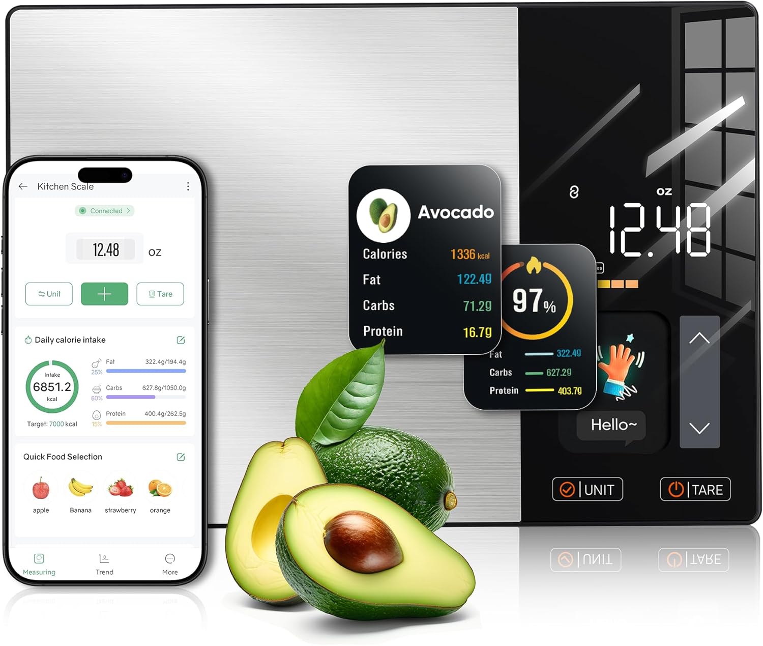 KUAIVO Smart Nutrition Food Scale with TFT Only $36.99 at Amazon