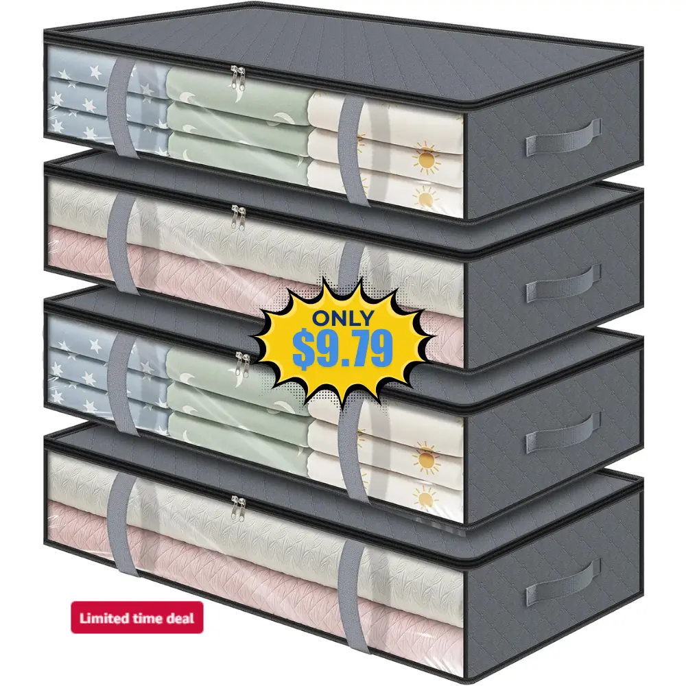 LANDNEOO 4 Pack 90L Under Bed Storage Deal: Save 30% at Amazon