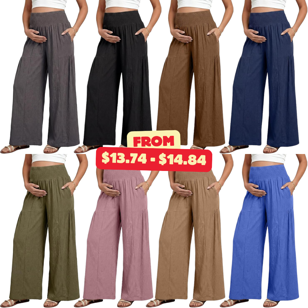 Women’s Maternity Smocked Waist Pants Deal: Save 17% at Amazon
