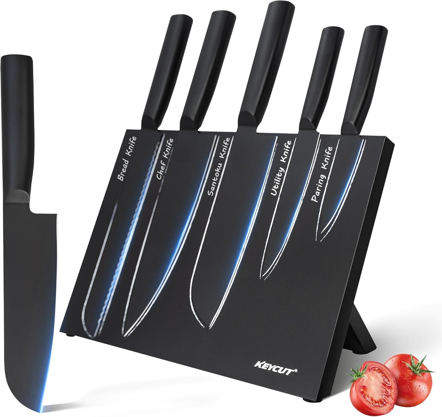6 Pieces Knife Set with Foldable Magnetic Knife Block, Japan deal at Amazon