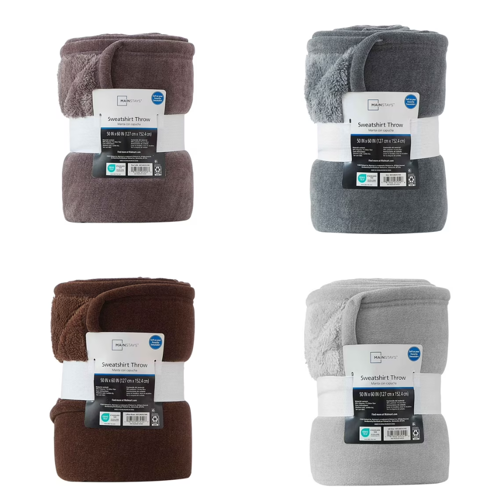 Mainstays Cozy Sweatshirt Chenille Throw Blanket Deal: Save $7.57 at Walmart