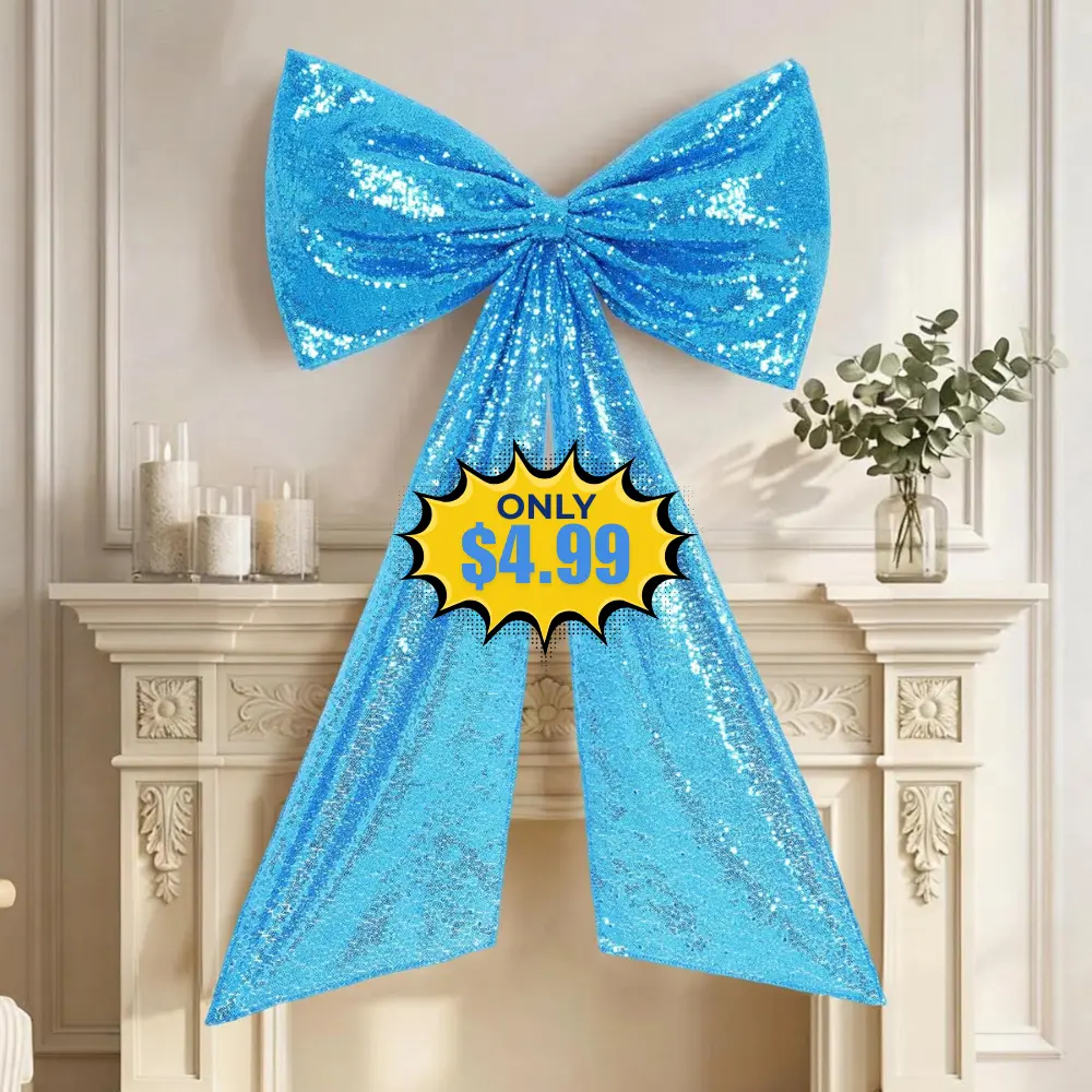 24 x 36 Inch Turquoise Sequin Giant Bow Deal: Save 50% at Amazon