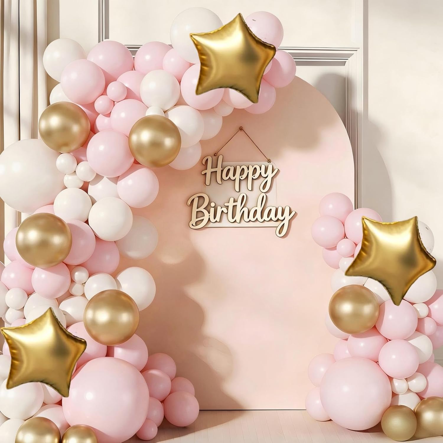 Pink White Gold Balloon Arch Garland Kit 143Pcs Pink White M deal at Amazon