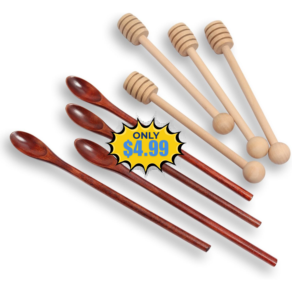 6.3Inch Wooden Honey Dipper Sticks Deal: Save 17% at Amazon