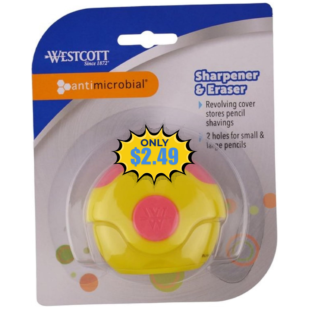 Westcott Kids Pencil Sharpener/Eraser Deal: Save 29% at Amazon