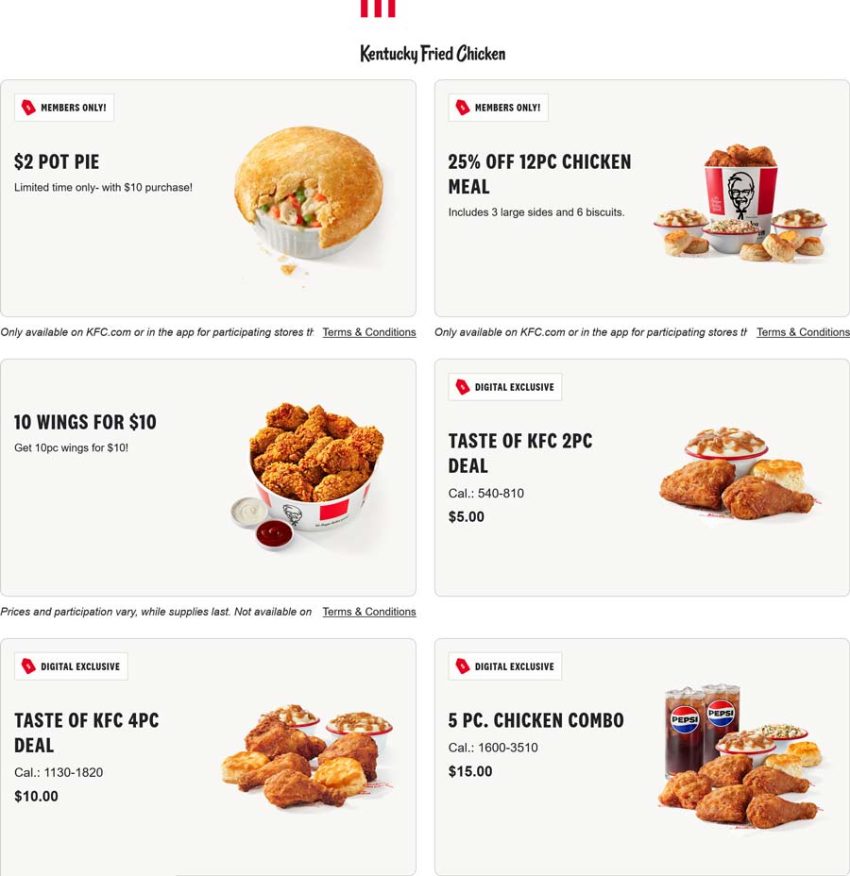 2pc chicken meal = Deal at KFC