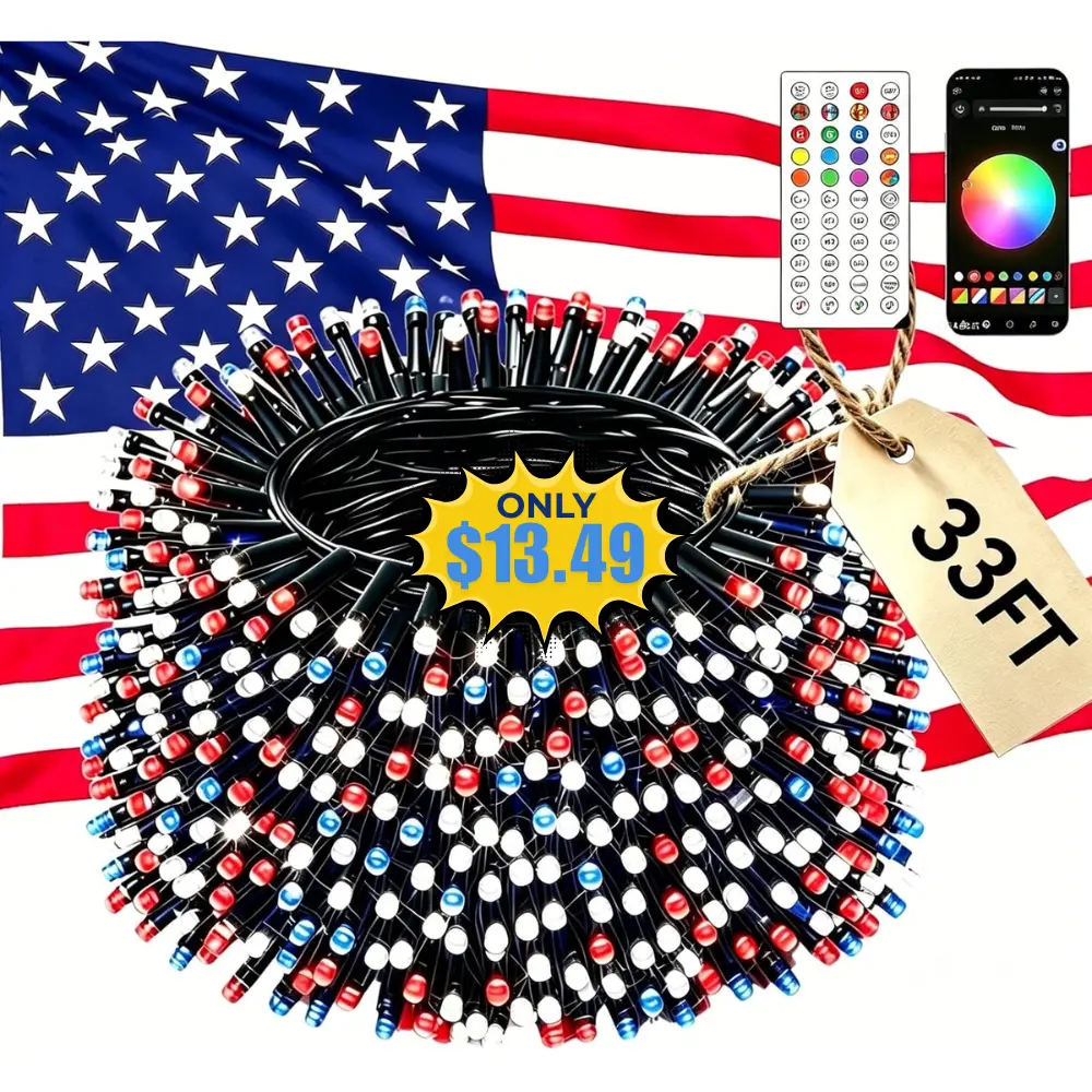 Red White and Blue Lights Deal: Save 40% at Amazon