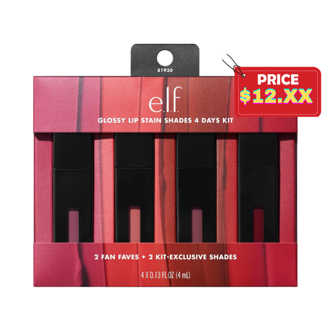 e.l.f. Glossy Lip Stain Shades 4 Days Kit Sale: Save 50% at Amazon
