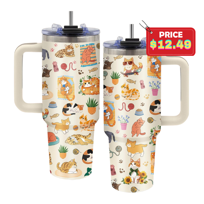 Orange Cat Tumbler Deal: Save 50% at Amazon