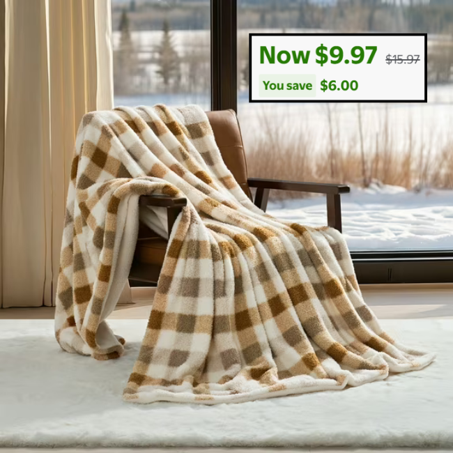 Cozy Classic Plaid Throw Blanket Deal: Save $6 at Walmart